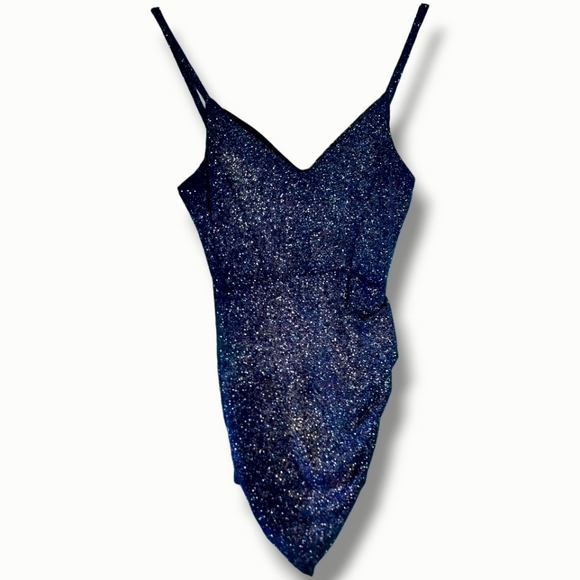 Windsor | Blue Sparkly Mini Dress w. Side Slit | Size Small | Dresses | - Picture 2 of 7